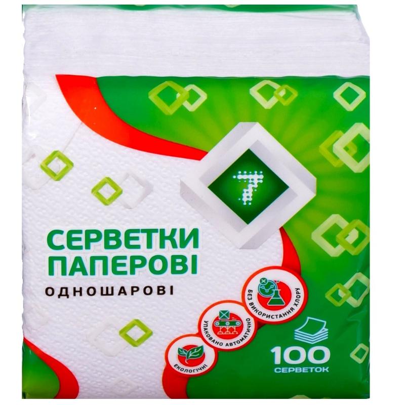 Серветки "7" білі 100 шт.
